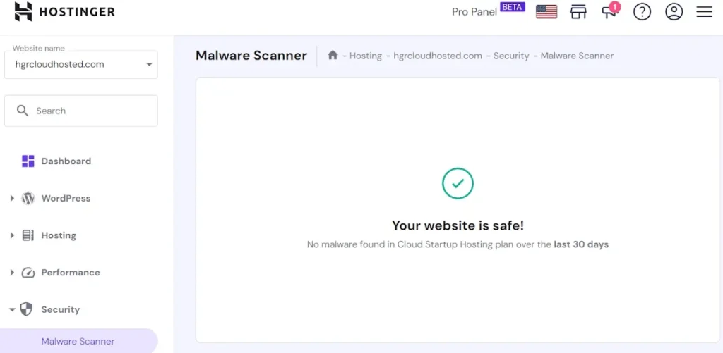 hostinger malware scanner