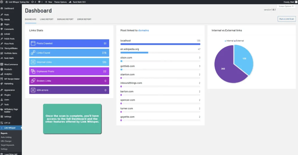 link whisper dashboard