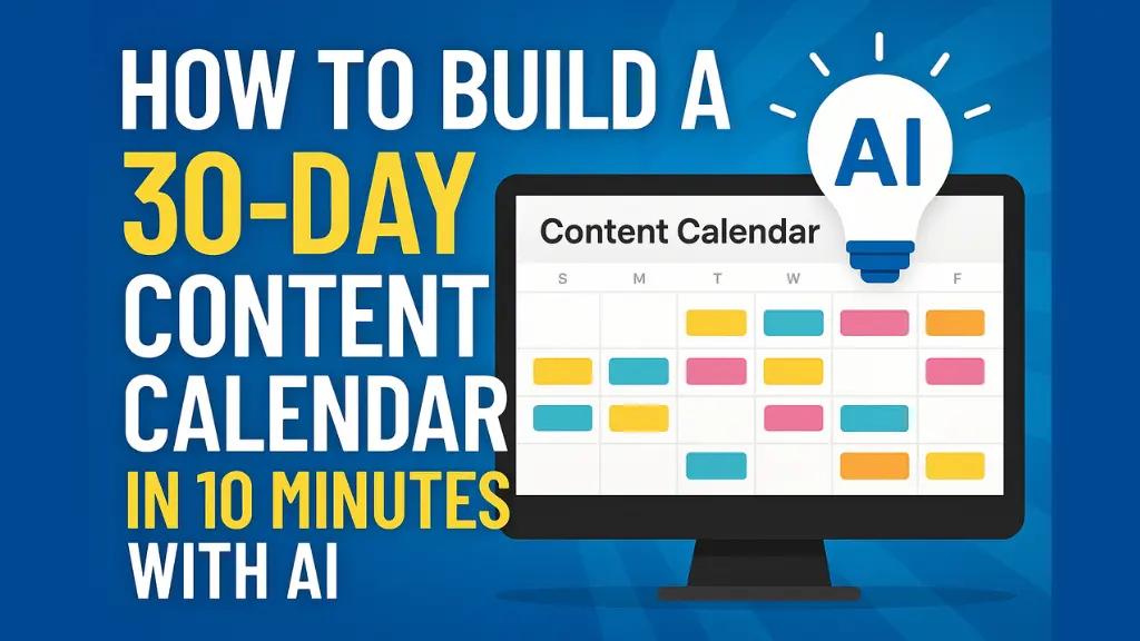 How to Build a 30-Day Content Calendar in 10 Minutes with AI (Step-by-Step Guide)
