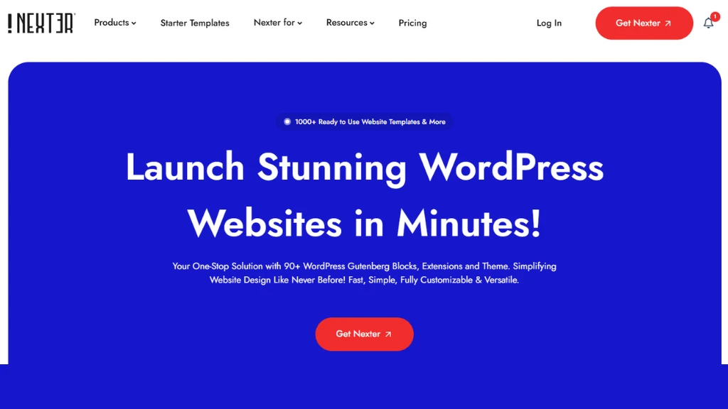 Nexter Review 2025: Launch Sites Faster with 90+ Blocks & 1,000+ Templates