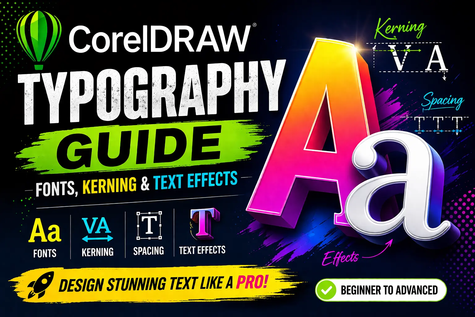CorelDRAW Typography Guide: Fonts, Kerning & Text Effects (Complete Beginner to Advanced Guide) 9 CorelDRAW Typography Guide Fonts, Kerning & Text Effects