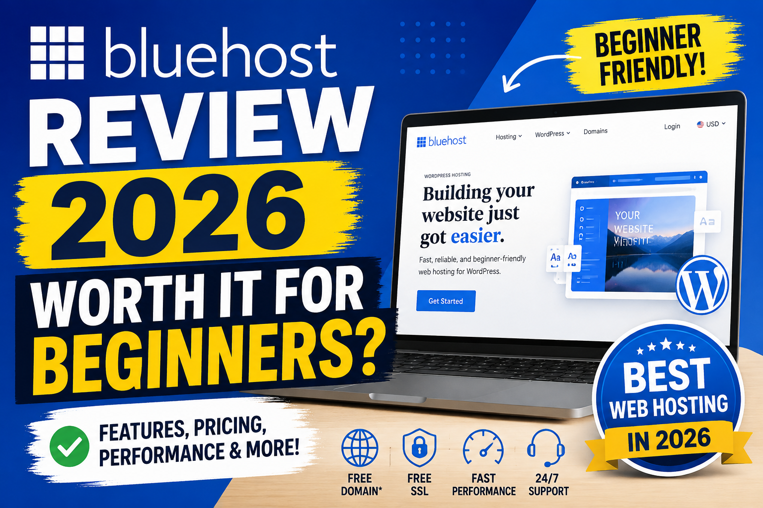 Bluehost Review 2026: Worth It for Beginners?