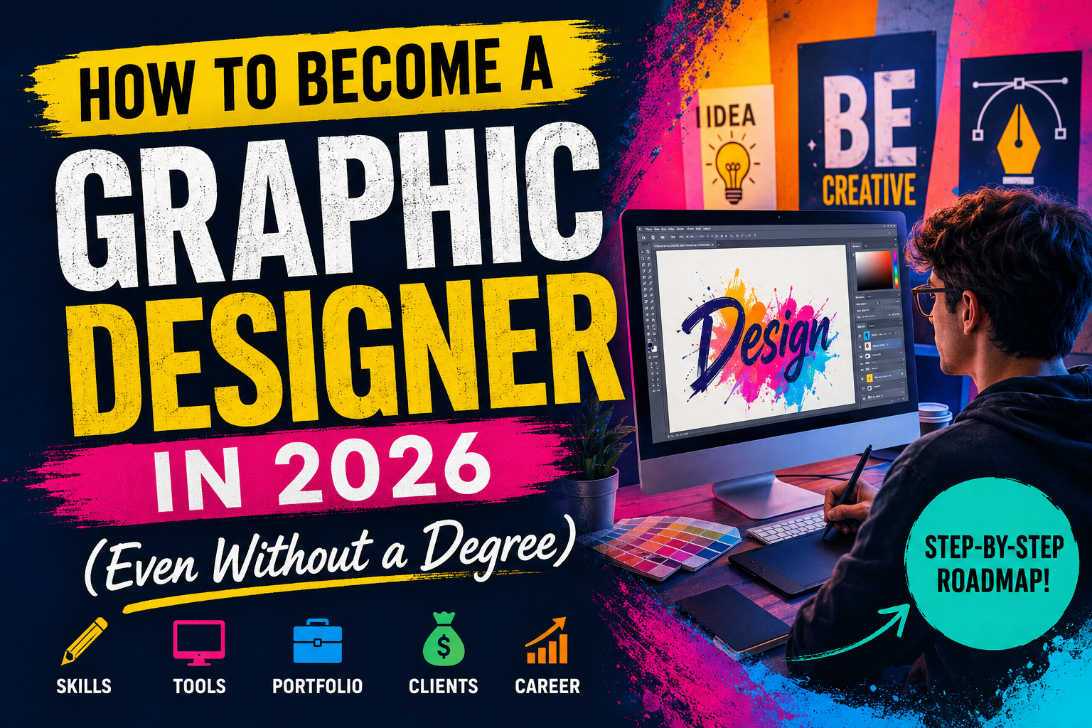 How to Become a Graphic Designer in 2026 (Even Without a Degree)