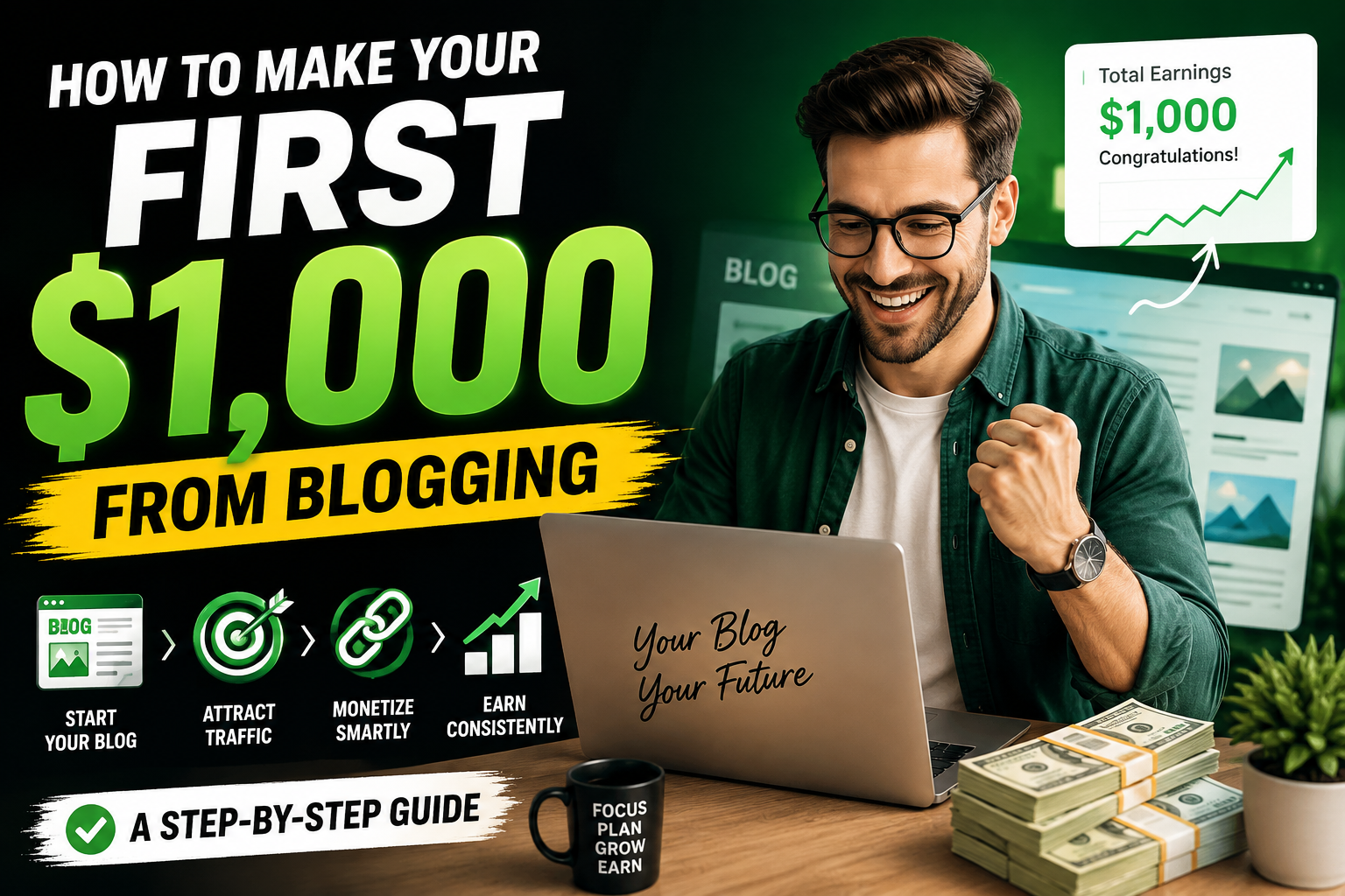 How to Make Your First $1,000 From Blogging