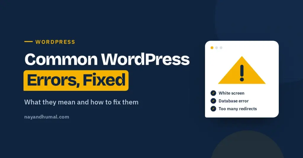 Common WordPress errors and how to fix them fast